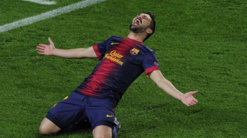 Davida Viljas vārtu guvums ieveda "Barcelona" 1/4 finālā
Foto: AFP/Scanpix