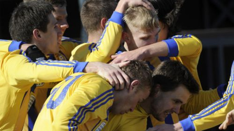 "Ventspils" atzīmē laimīgo uzvaru pret Daugavpils "Daugavu"
Foto: Romāns Kokšarovs, Sporta Avīze, f64