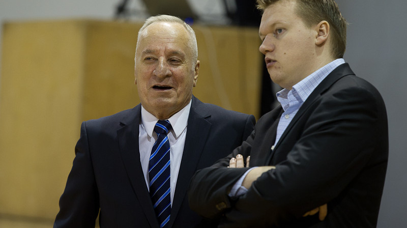 SK "Cēsis" galvenais treneris Armands Krauliņš un kluba prezidents Krišjānis Kļaviņš
Foto: Zigismunds Zālmanis