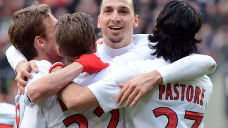 Zlatans Ibrahimovičs, Deivids Bekhems un Havjers Pastore
Foto: AFP/Scanpix