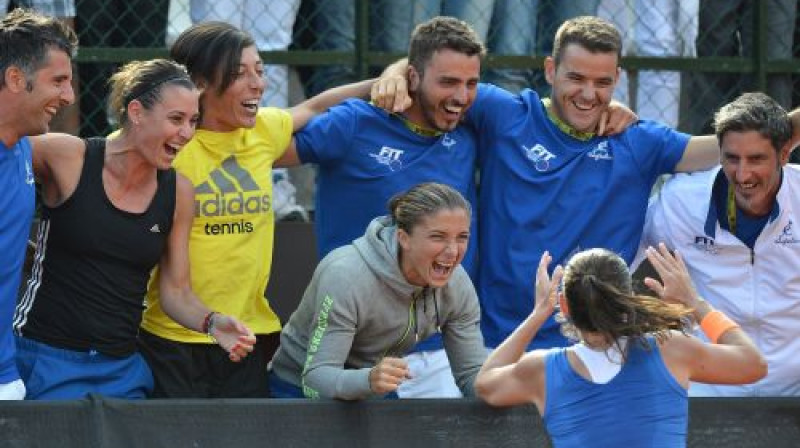 Itālijas komanda līksmo
Foto: AFP/Scanpix
