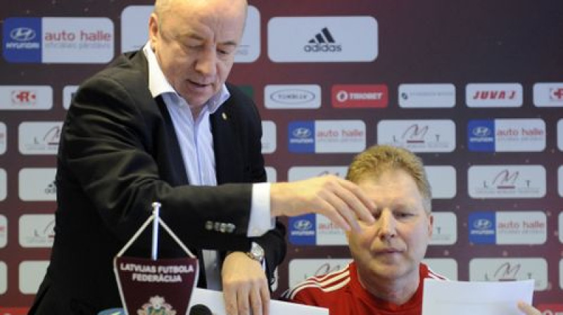 Jānis Mežeckis un Aleksandrs Starkovs
Foto: Romāns Kokšarovs, Sporta Avīze, f64