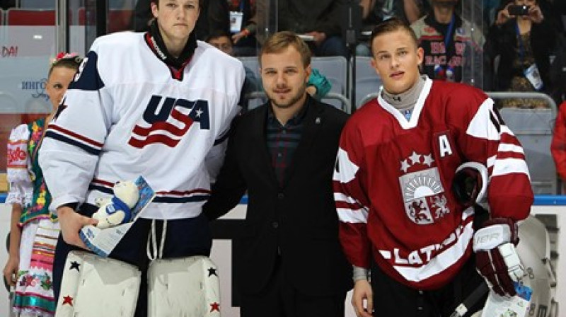 Mačā pret ASV vienaudžiem Rihards Bukarts tika atzīts par labāko Latvijas izlases rindās
Foto: iihf.com