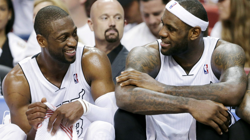 "Heat" komandas līderi Dveins Veids un Lebrons Džeimss
Foto: AP/Scanpix
