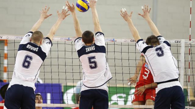 Latvijas izlases bloks
Foto: volejbols.lv