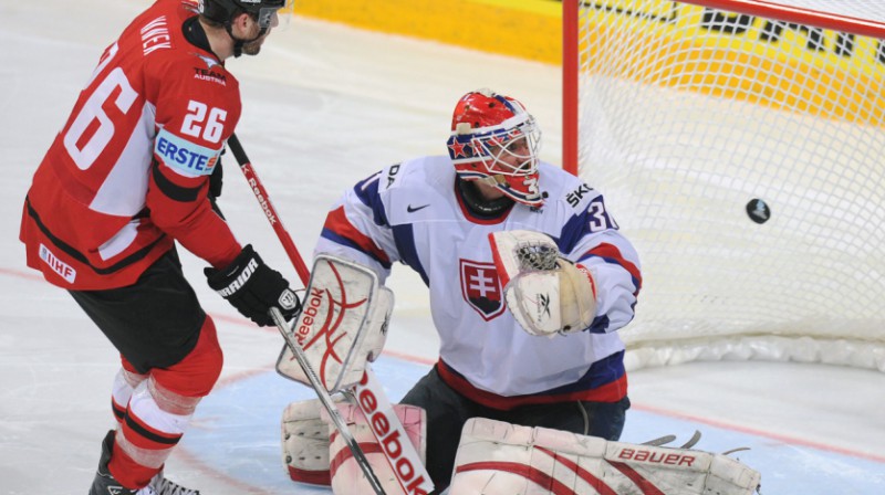 Tomass Vaneks gūst uzvaras vārtus pret slovākiem
Foto: AFP / Scanpix