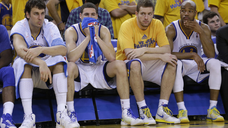 Vai pēc gaidāmās spēles "Warriors" basketbolisti varēs priecāties?
Foto: AP/Scanpix