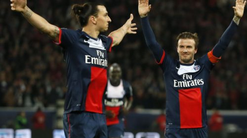 Zlatans Ibrahimovičs un Deivids Bekhems
Foto: AFP/Scanpix