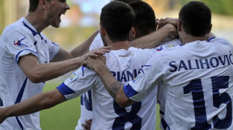 Bosnija un Hercegovina atzīmē vārtu guvumu
Foto: Romāns Kokšarovs, Sporta Avīze, f64