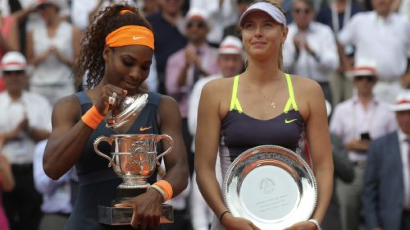 Serēna Viljamsa un Marija Šarapova
Foto: AP/Scanpix