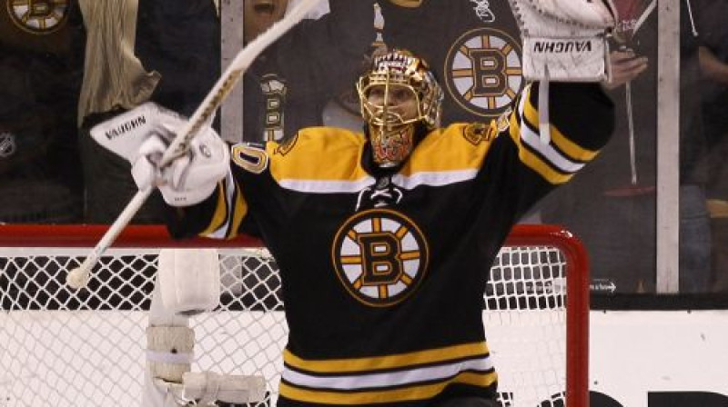 Daudz finālā izšķirs vārtsargu sniegums. Bostonas "Bruins" pirmais numurs ir Tūka Rasks
Foto: AFP/Scanpix