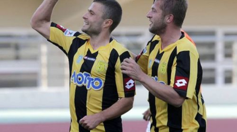 Māris Verpakovskis atzīmē vārtu guvumu
Foto: onsports.gr