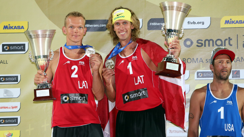 Jānis Šmēdiņš un Aleksandrs Samoilovs
Foto: fivb.org