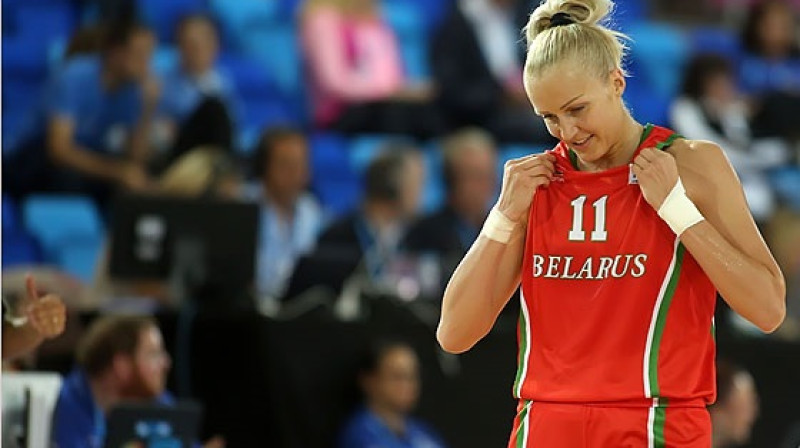 Baltkrievijas līdere, centra spēlētāja Jeļena Ļevčanka
Foto: www.fibaeurope.com