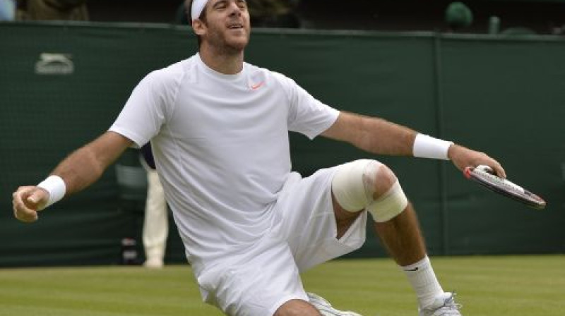 Vai Huans Martins Del Potro un viņa ceļgals spēs izturēt vēl vienu pārbaudījumu?
Foto: AFP/Scanpix