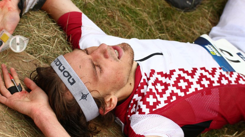 Dāvis Dišlers pēc finiša vidējā distancē