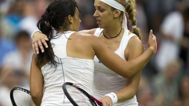 Mariona Bartoli un Sabīne Liziki 2011. gada Vimbldonā. Toreiz uzvarēja vāciete, kā būs šoreiz?
Foto: Professional Sport/Scanpix