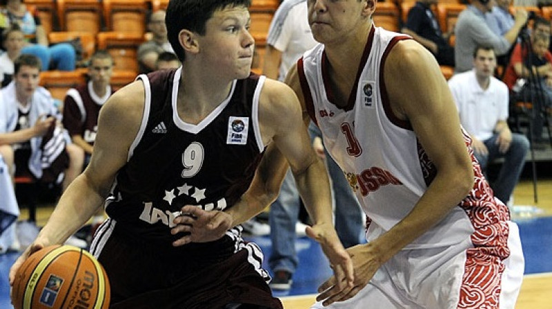 Rihards Lomažs Eiropas U16 čempionātā Ventspilī
Foto: www.fibaeurope.com