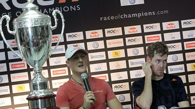 Šūmahers un Fetels kopā startēja Čempionu sacīkstē
Foto: SCANPIX SWEDEN
