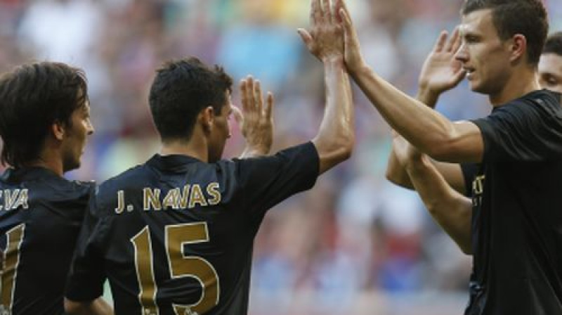 Mančestras "City" atzīmē kārtējo vārtu guvumu
Foto: AP/Scanpix