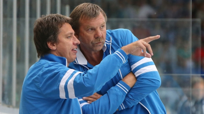 KHL čempionu treneri H.Vītoliņš un O.Znaroks
Foto: hctorpedo.ru