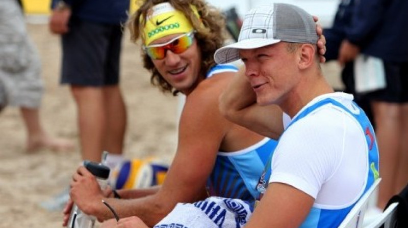 Aleksandrs Samoilovs un Jānis Šmēdiņš
Foto: beachvolley.lv