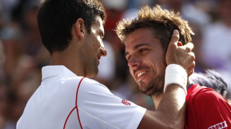 Novaks Džokovičs un Stanislass Vavrinka
Foto: Reuters/Scanpix