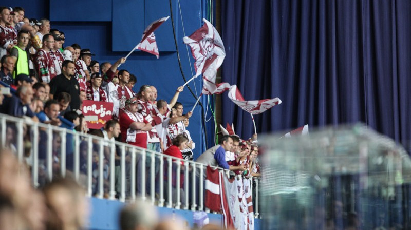 Rīgas "Dinamo" fani Zagrebas arēnā
Foto: medvescak.com