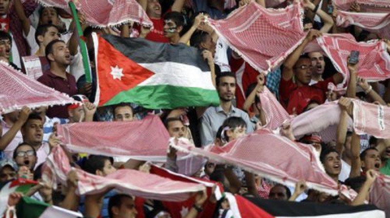 Jordānijas izlases līdzjutēji līksmo
Foto:AFP/Scanpix