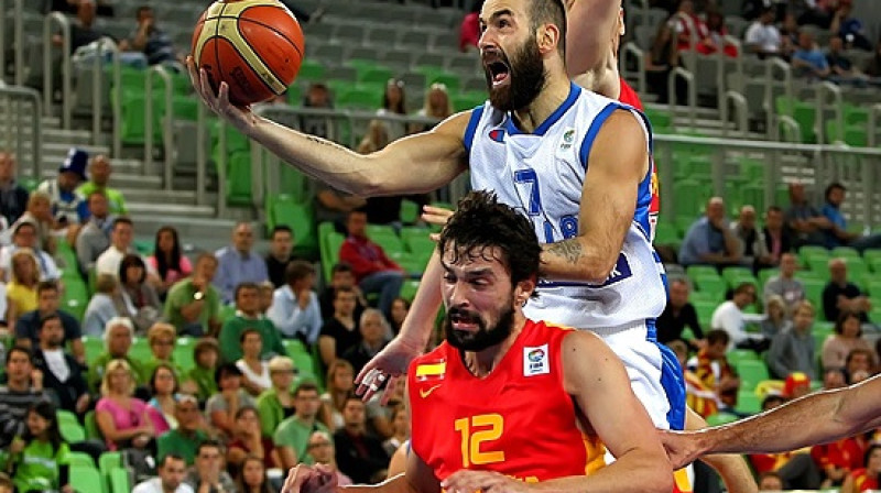 Grieķijas kapteiņa Vasiļa Spanuļa atgriešanās laukumā iedvesmoja visu komandu
Foto: www.fibaeurope.com