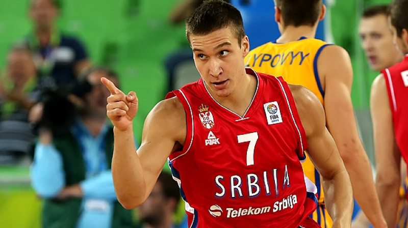 Uzbrūkošais aizsargs Bogdans Bogdanovičs 2011. gadā Liepājā un Rīgā kļuva par pasaules vicečempionu junioriem
Foto: www.fibaeurope.com