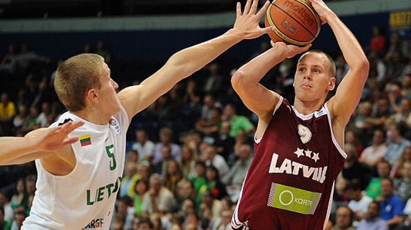 Liepājnieks Roberts Krastiņš 2013. gada vasarā bija Latvijas U20 izlases kandidāts
Foto: www.fibaeurope.com