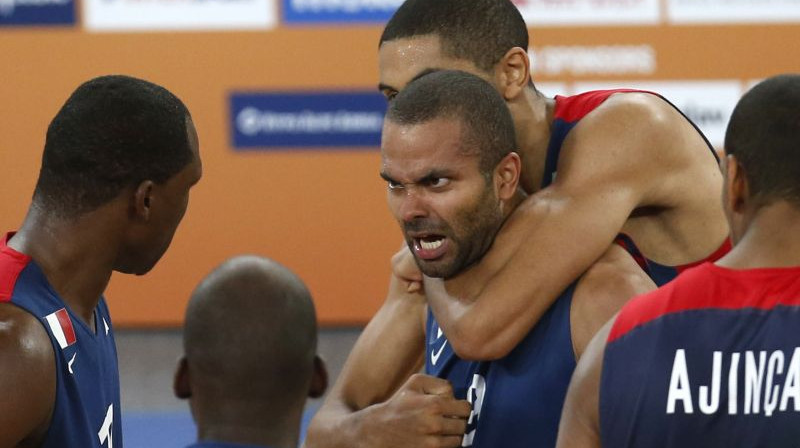 Tonijs Pārkers: 32 punkti uzvarā pār divkārtējo Eiropas čempioni Spāniju
Foto: AP/Scanpix
