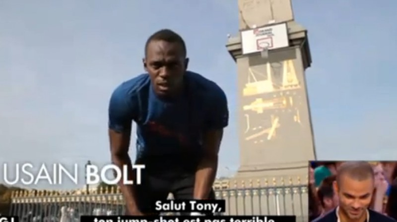 Useins Bolts pamāca Toniju Pārkeru
Foto: no "starboyunlimited" video