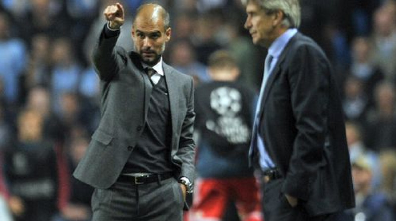 Peps Gvardiola un Manuels Pelegrini
Foto: AP/Scanpix