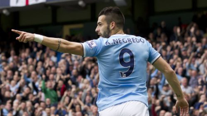 Alvaro Negredo pēc vārtu guvuma
Foto: AP/Scanpix