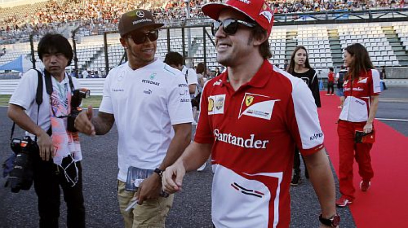 Luiss Hamiltons un Fernando Alonso 
Foto: TT NYHETSBYRN/Scanpix