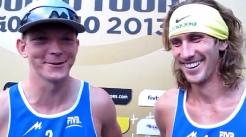 Jānis Šmēdiņš Aleksandrs Samoilovs
Foto: no FIVB video