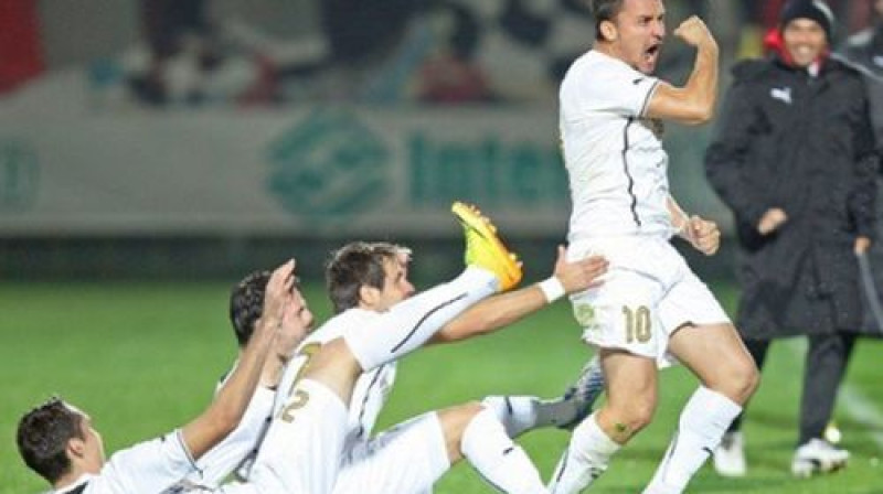 Konstantīns Budesku atzīmē vārtu guvumu
Foto: afcastragiurgiu.ro
