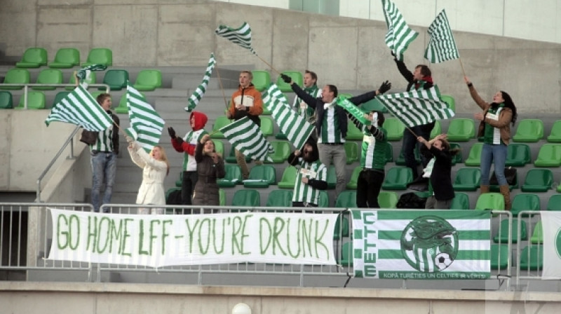 "Mettas/LU" līdzjutēju sagatavotais plakāts
Foto: www.jelgavasvestnesis.lv