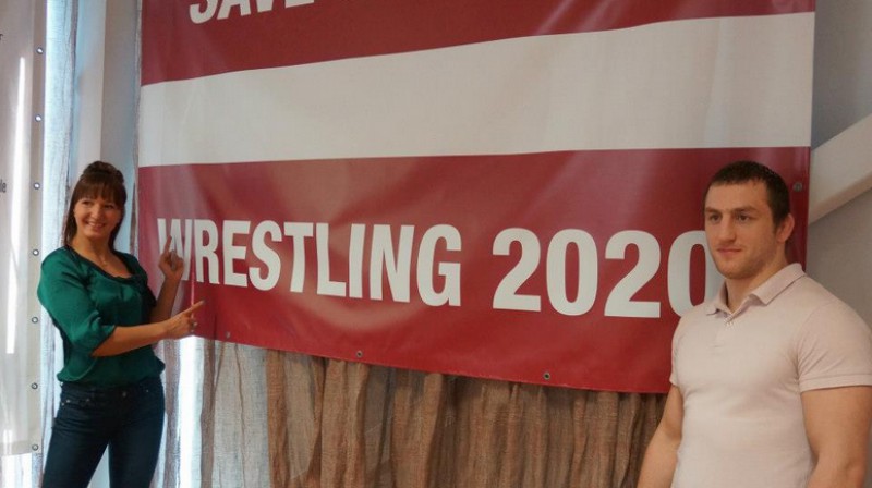 Anastasija Grigorjeva un Armands Zvirbulis
Foto: Aleksejs Kostirevs, Latvijas Cīņas federācija