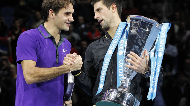 2012. gada 12. novembris Londonā. Novaks Džokovičs kļuvis par divkārtējo "ATP World Tour Finals" čempionu
Foto: AFP/Scanpix
