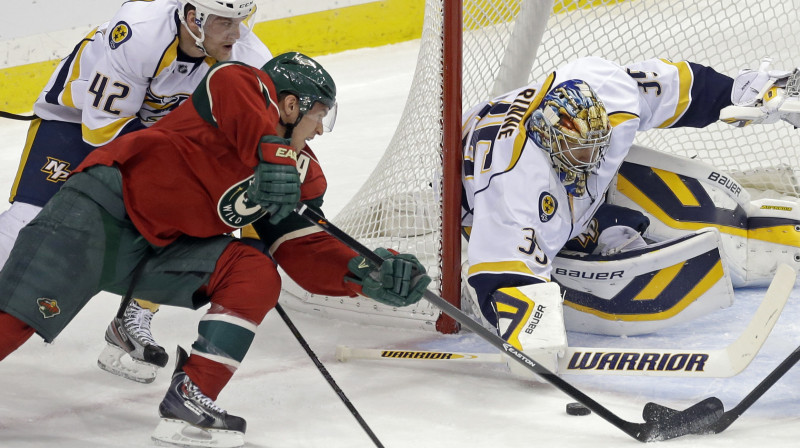 Peka Rinne (pa labi)
Foto: AP/Scanpix