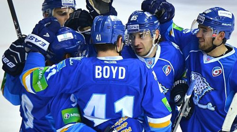 Astanas "Barys" atzīmē vārtu guvumu
Foto: hcbarys.kz