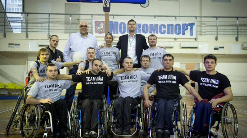 Rīgas ratiņbasketbolistu komanda Maskavas turnīrā.
Foto: ratinbasketbols.lv
