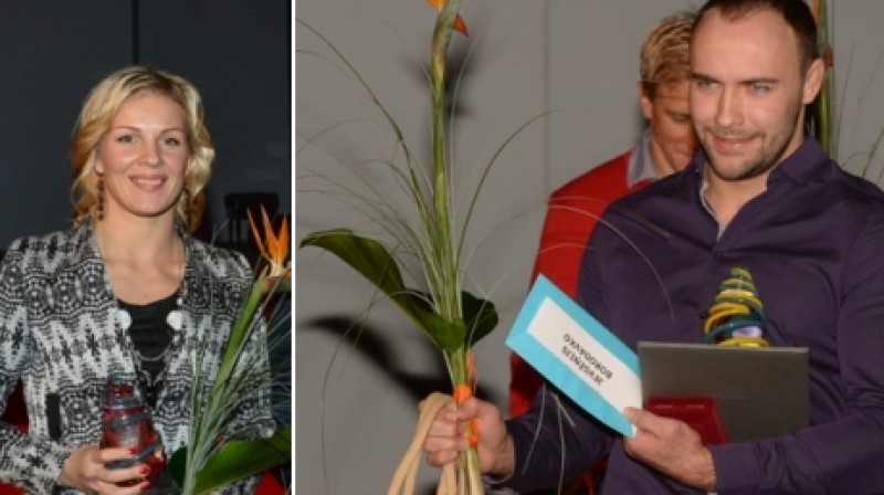 Laura Skujiņa un Jevgeņijs Borodavko 
Foto: sports.riga.lv