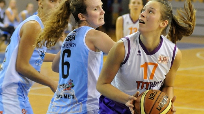 Rūta Veidere: 20 punktu un ""TTT Rīga" uzvara pār Igaunijas čempionēm "Tallinn University".
Foto: Romualds Vambuts