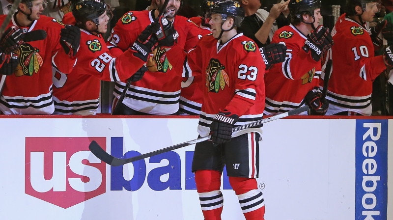 Čikāgas "Blackhawks" hokejisti
Foto: AFP/Scanpix