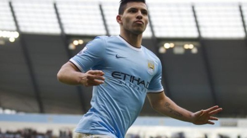 Serhio Agvero pēc vārtu guvuma
Foto: AP/Scanpix