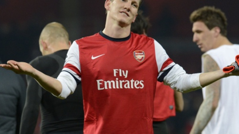 "Bayern" pussargs Bastians Šveinšteigers "Arsenal" kreklā
Foto: AFP/Scanpix
